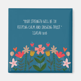 Imán Campos de flores Verde azulados