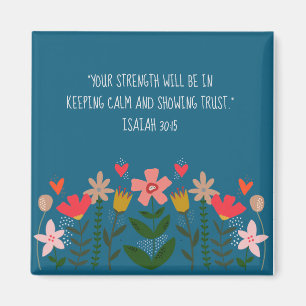 Imán Campos de flores Verde azulados