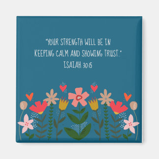 Imán Campos de flores Verde azulados