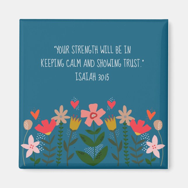 Imán Campos de flores Verde azulados (Frente)