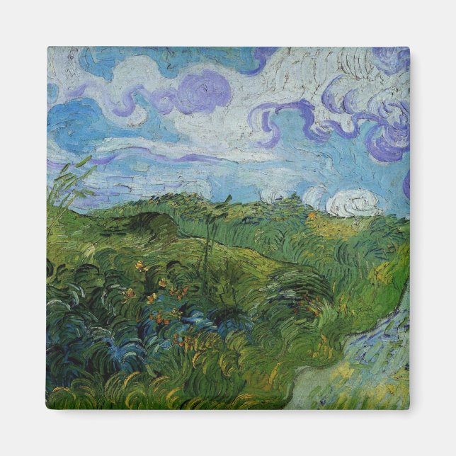 Imán Campos de trigo verdes de Vincent van Gogh (Frente)