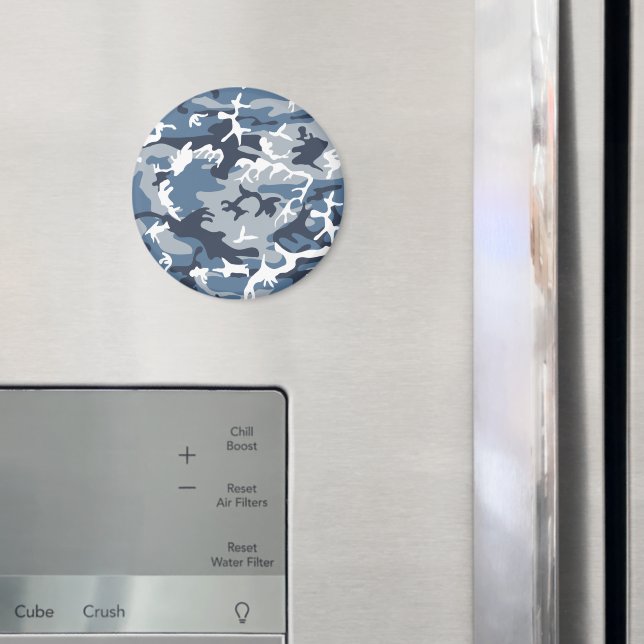 Imán Camuflaje azul de nieve en invierno, ejército (In situ (nevera))