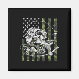 Imán Camuflaje Bandera Estadounidense Regalos De Pesca 