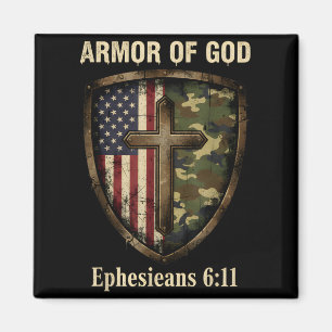 Imán Camuflaje de Dios de Armadura Cruz Religiosa Fe