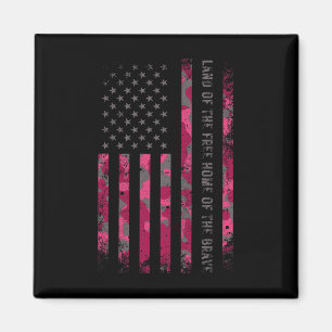 Imán Camuflaje rosa bandera de EE. UU. Camuflaje milita