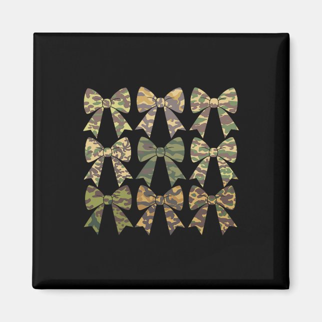 Imán Camuflaje Viejo Camo Bow Camo Coquette Bow Huning (Frente)