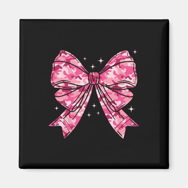 Imán Camuflaje Viejo Camo Bow Camo Coquette Bow Huning (Frente)