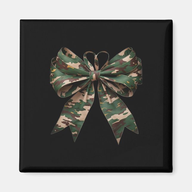 Imán Camuflaje Viejo Camo Bow Camo Coquette Bow Huning (Frente)