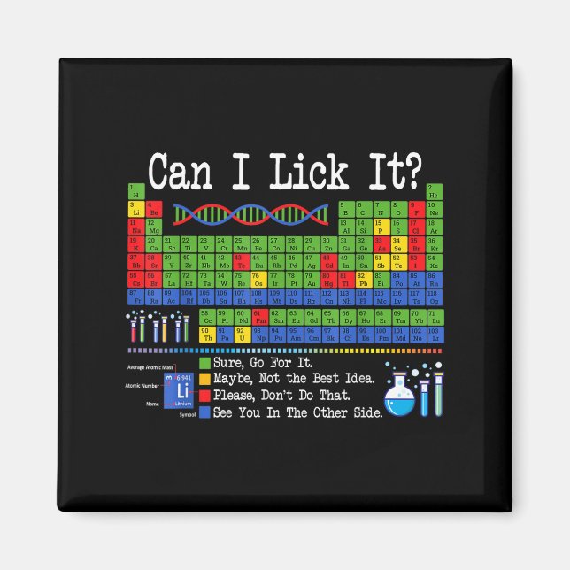 Imán Can I Lick It Periodic Table Funny Science Teacher (Frente)