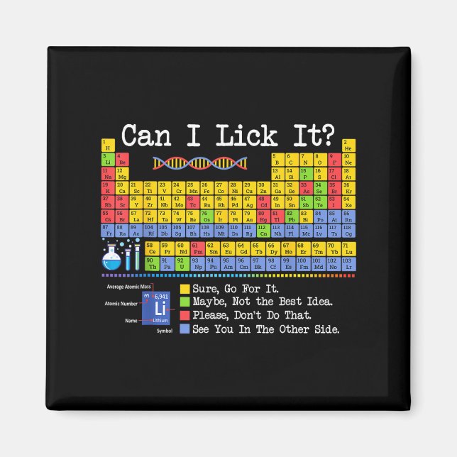 Imán Can I Lick It Periodic Table Funny Science Teacher (Frente)