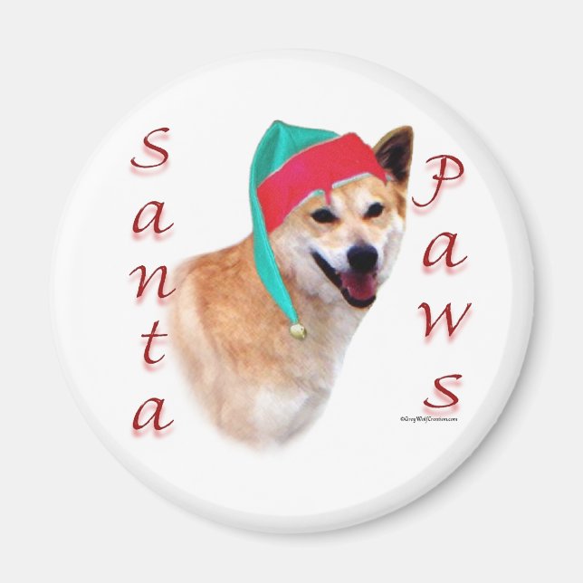 Imán Canaan Dog Santa Paws (Frente)