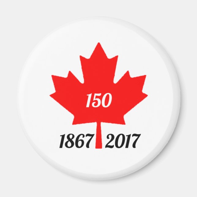 Imán Canadá 150 en hoja de arce 2017 (Frente)