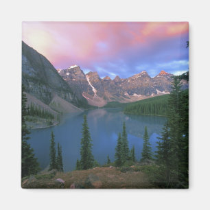 Imán Canadá, Alberta, lago Moraine al amanecer, Banff