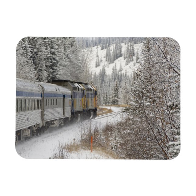 Imán Canadá, Alberta. Tren de nieve del tren VIA entre (Horizontal)