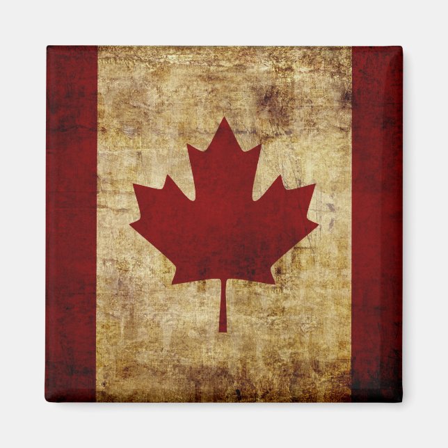 Imán Canadá / bandera grungeada (Frente)