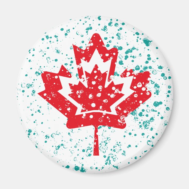 Imán CANADA double RAIN EARTH MAPLE BY MASANSER PIXELAT (Frente)