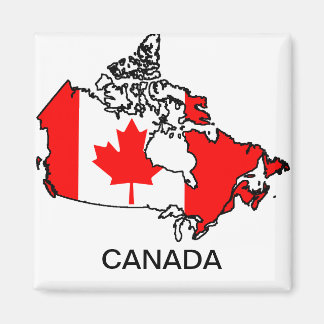 Imán canada flag map