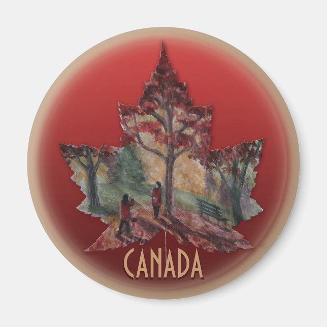 Imán Canadá Fridge Magnet Canada Maple Leaf Magnetts (Frente)