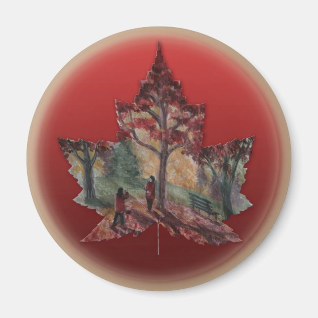 Imán Canadá Fridge Magnet Canada Maple Leaf Magnetts (Frente)