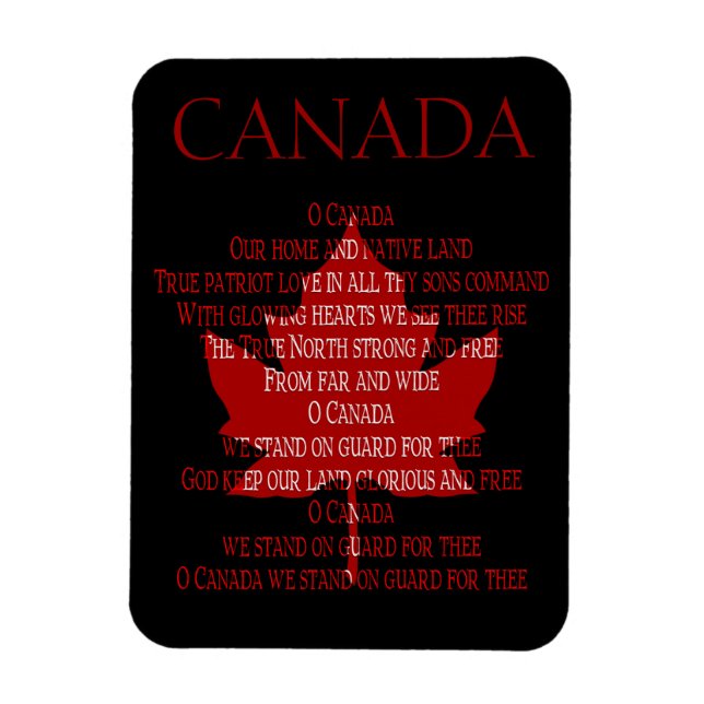 Imán Canadá Himno Fridge Magnet Personalizado Canada Ma (Vertical)