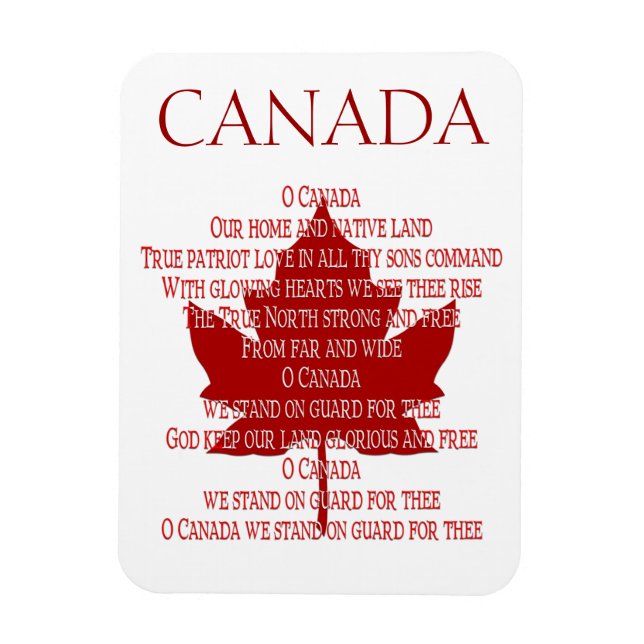 Imán Canadá Himno Fridge Magnet Personalizado Canada Ma (Vertical)