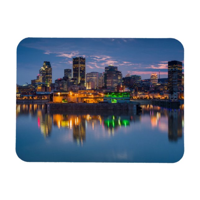 Imán Canadá, Montreal, horizonte y Puerto Viejo (Horizontal)