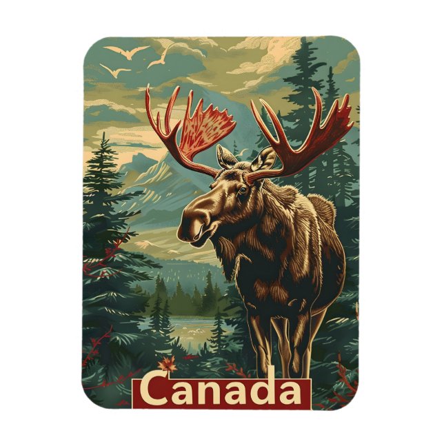 Imán Canadá Moose Vintage (Vertical)