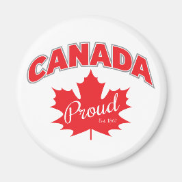 Imán "Canadá Orgulloso Oeste. 1867" Con Gráfico De Hoja