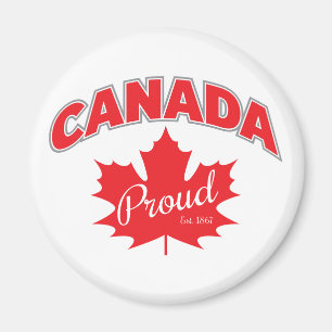 Imán "Canadá Orgulloso Oeste. 1867" Con Gráfico De Hoja