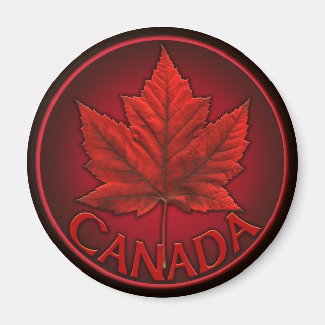 Imán Canadá Souvenir Fridge Magnet Canada Maple Leaf (Frente)