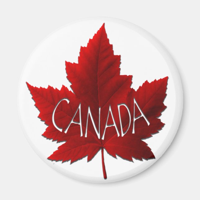 Imán Canadá Souvenir Fridge Magnet Canada Maple Leaf (Frente)