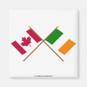 Imán Canadá y banderas cruzadas Irlanda
