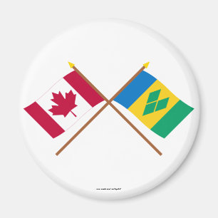 Imán Canadá y banderas cruzadas San Vicente