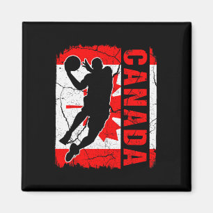 Imán Canadiense Bysketbyll Player Canada Flag Bysketbyl