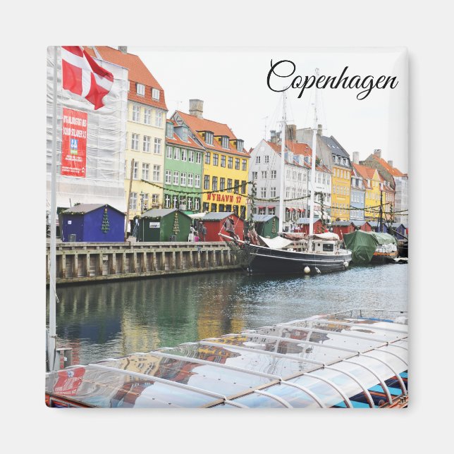 Imán Canal de Nyhavn en Copenhague, Danmark (Frente)