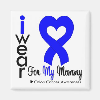 Imán Cáncer de colon Cinta de Corazón Azul para mi mamá