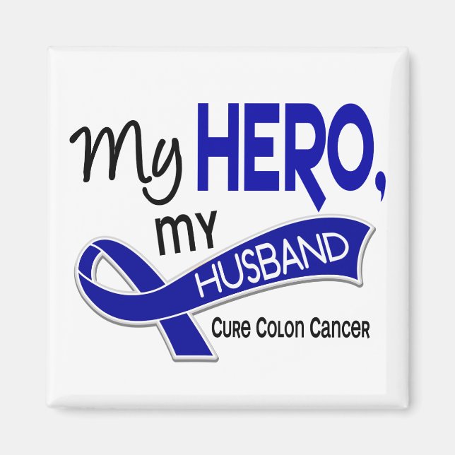 Imán Cáncer de colon MI HÉROE MI ESPOSO 42 (Frente)