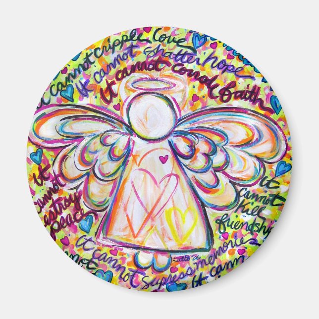 Imán Cáncer de corazón de primavera Ángel Magnet (Frente)