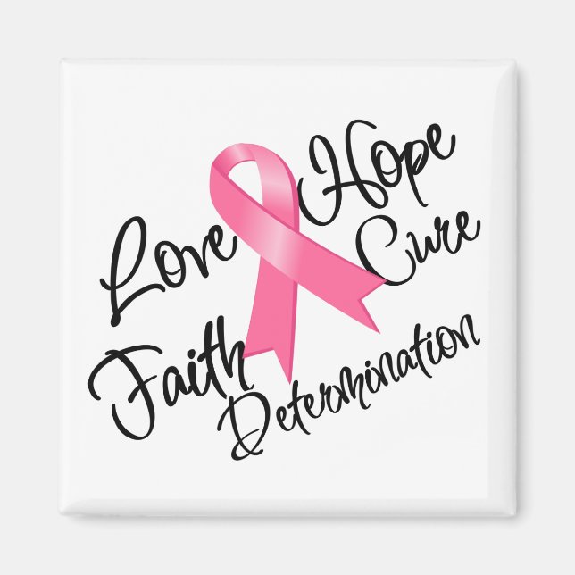 Imán Cáncer de Mama Amor Determinación de Esperanza (Frente)