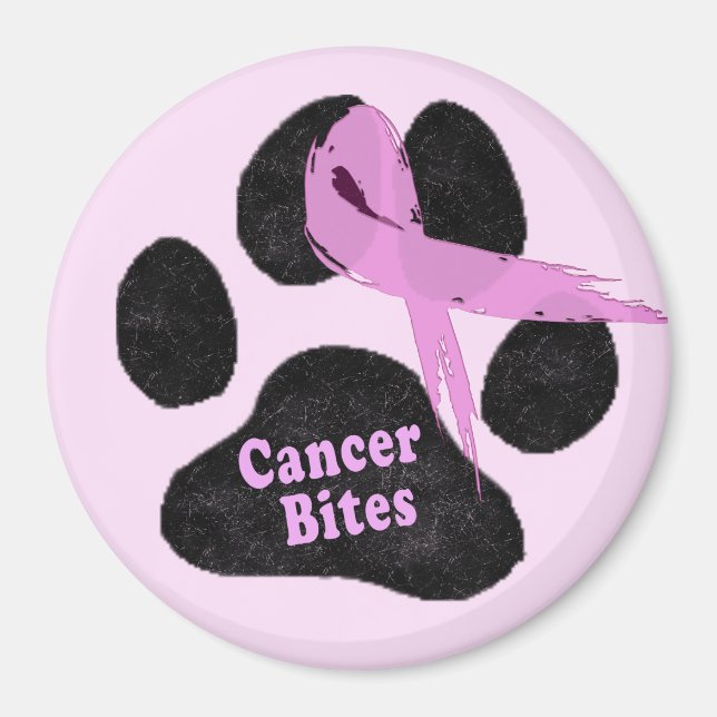 Imán Cáncer de mama canino muerde la pata de perro y la (Frente)