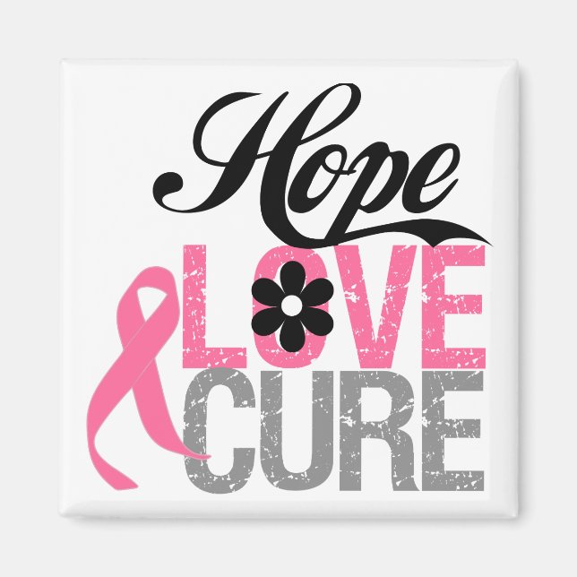 Imán Cáncer de mama ESPERANZA AMAR Regalos CURE (Frente)
