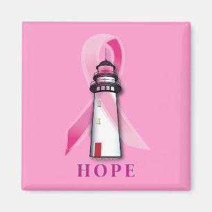Imán Cáncer de mama: Faro de esperanza con cinta rosa