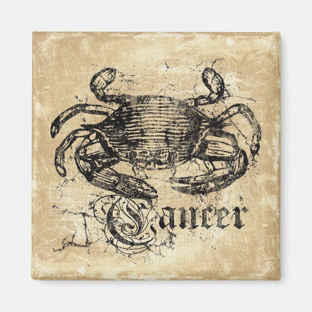 Imán Cáncer de zodiaco vintage (Frente)