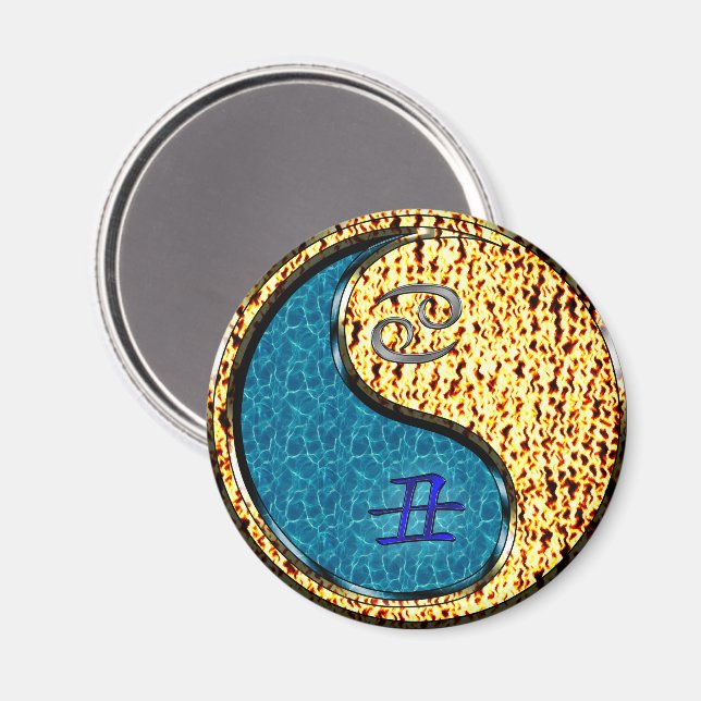 Imán Cáncer y Buey de Fuego (Anverso/Reverso)