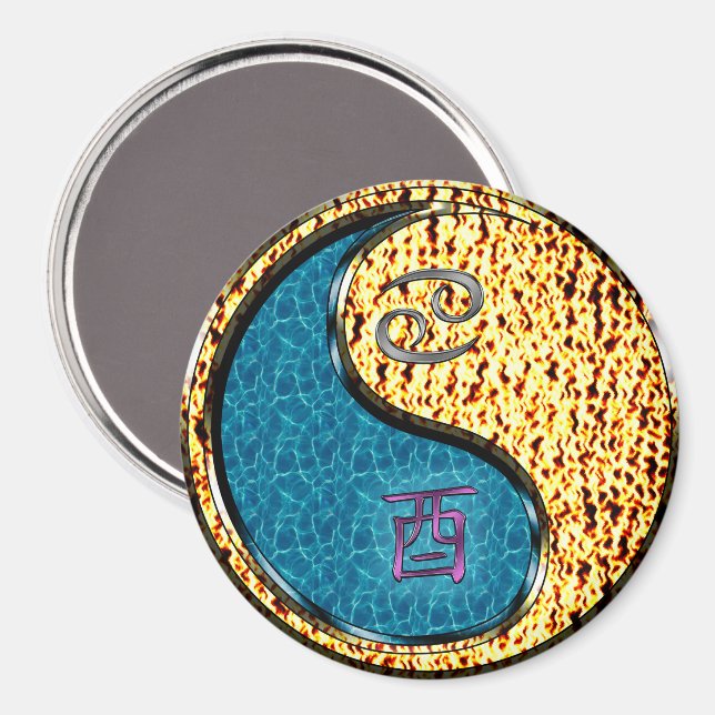 Imán Cáncer y Gallo de Fuego (Anverso/Reverso)