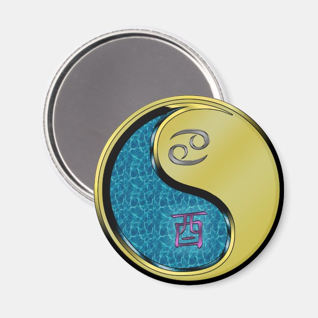 Imán Cáncer y Gallo de Metal (Anverso/Reverso)