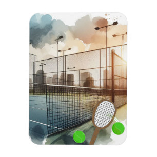 Imán Cancha de tenis y raqueta