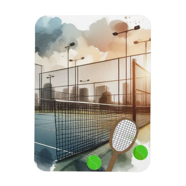Imán Cancha de tenis y raqueta (Vertical)
