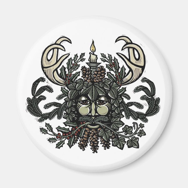 Imán Canción del solsticio Greenman Fridge Magnet (Frente)