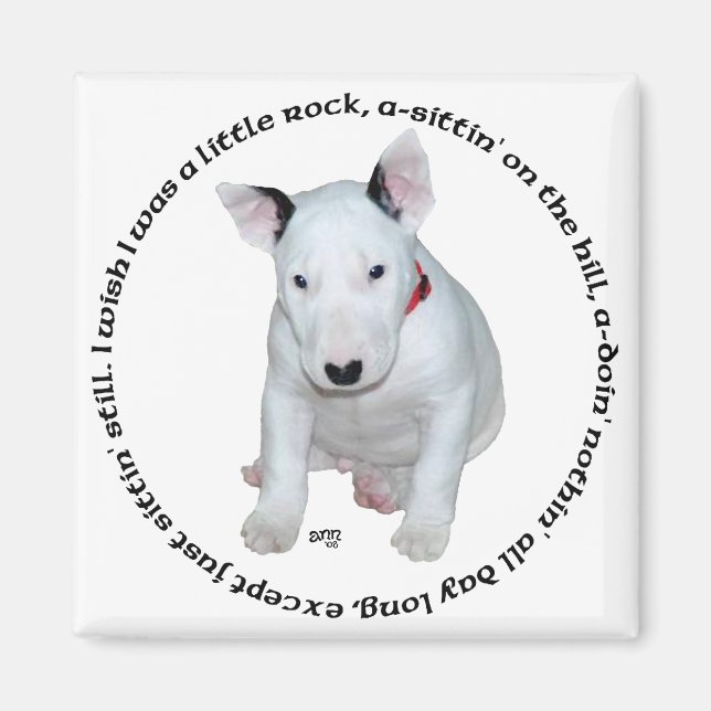 Imán Canciones para Cachorros Bull Terrier (Frente)